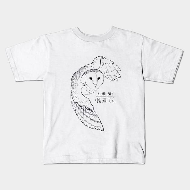 A night owl - white Kids T-Shirt by ThunderboltFire